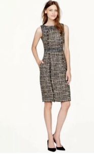 J CREW Womens Sz 6 Pepper Tweed Dress Hand Frayed